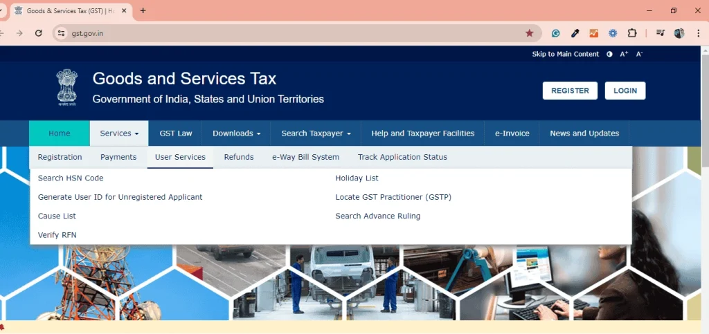 Click on the User Services